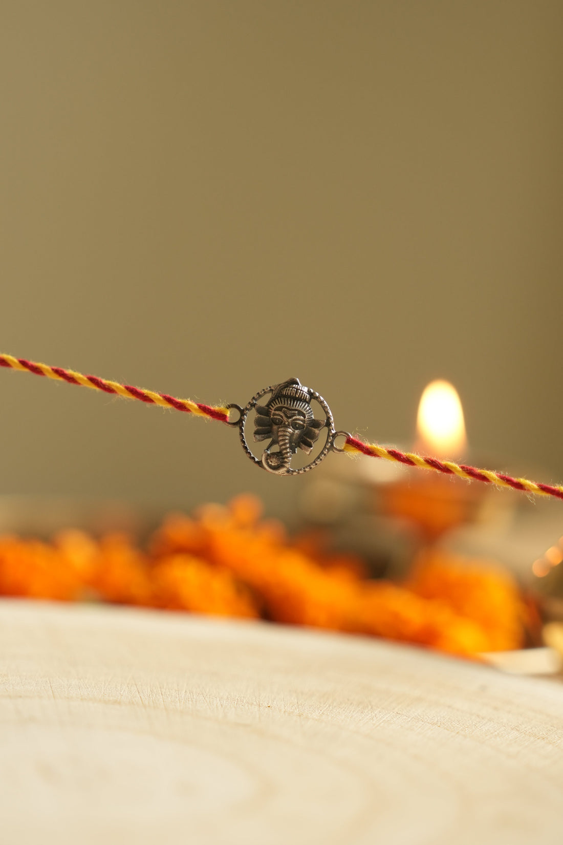 Silver  ganpati Rakhi