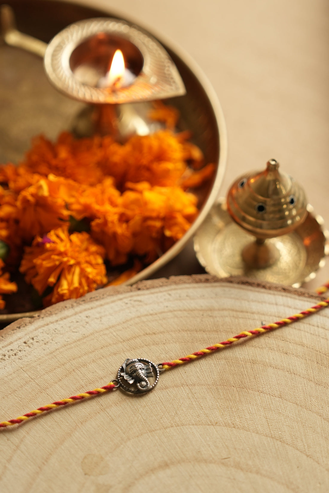 Silver  ganpati Rakhi