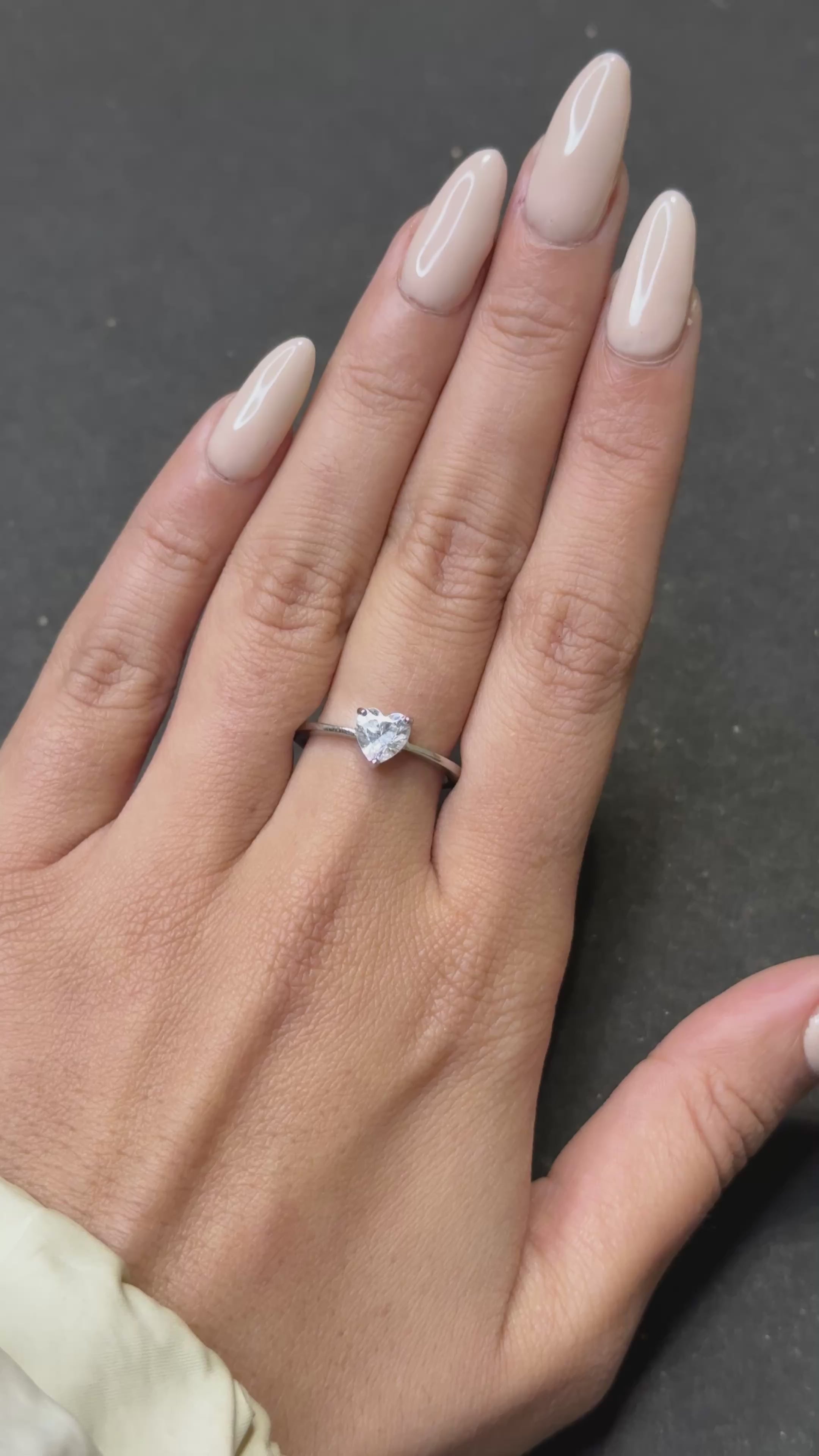 Heart shaped silver ring