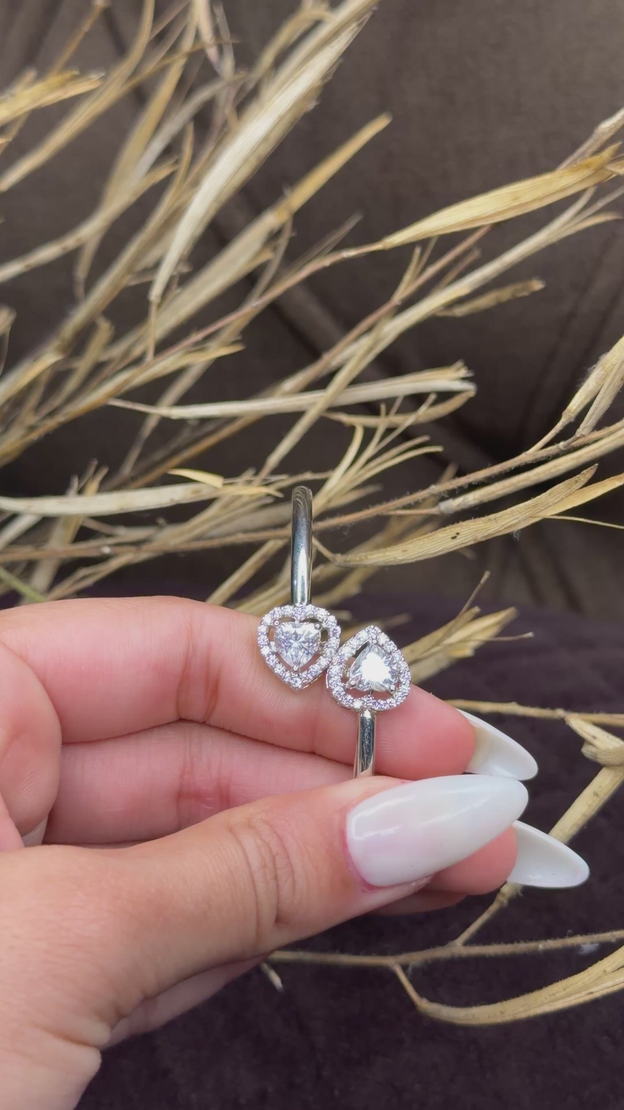 Silver heart shaped diamond  bracelet