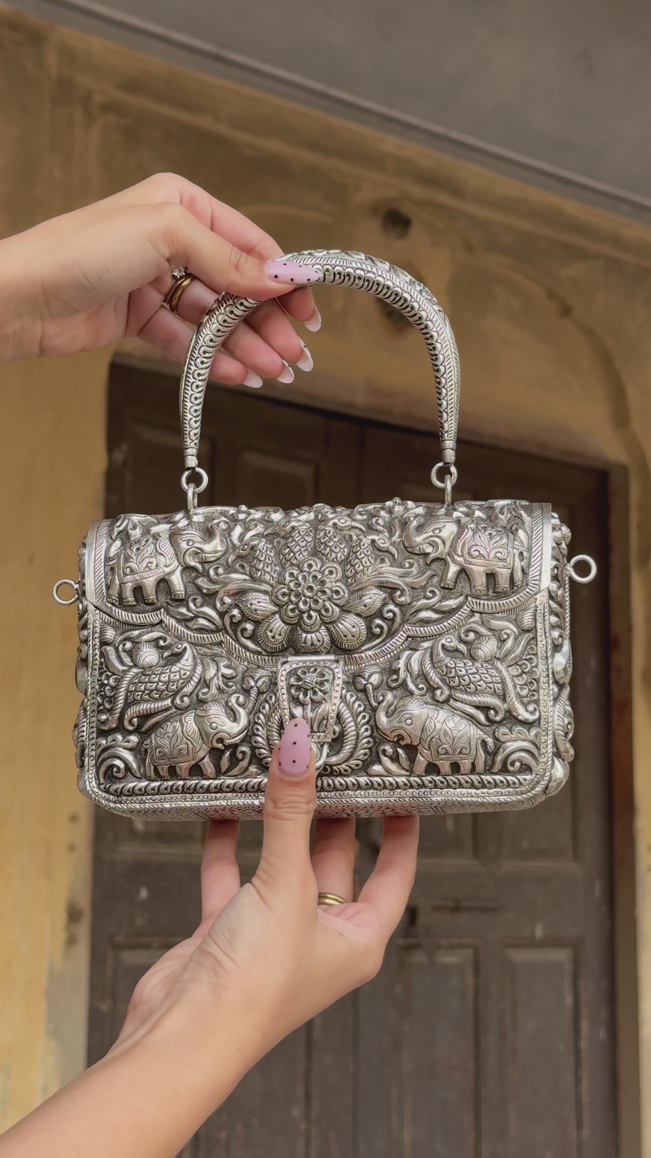 Silver Elephant Purse