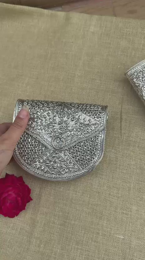Silver Rajwadi Clutch