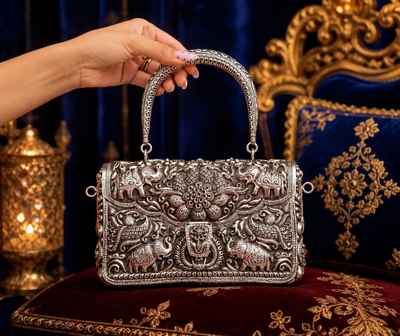 Silver Elephant Purse