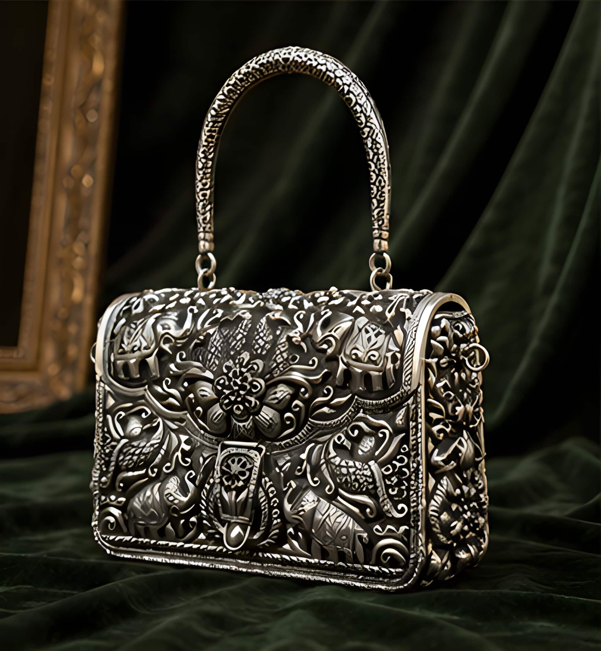 Silver Elephant Purse