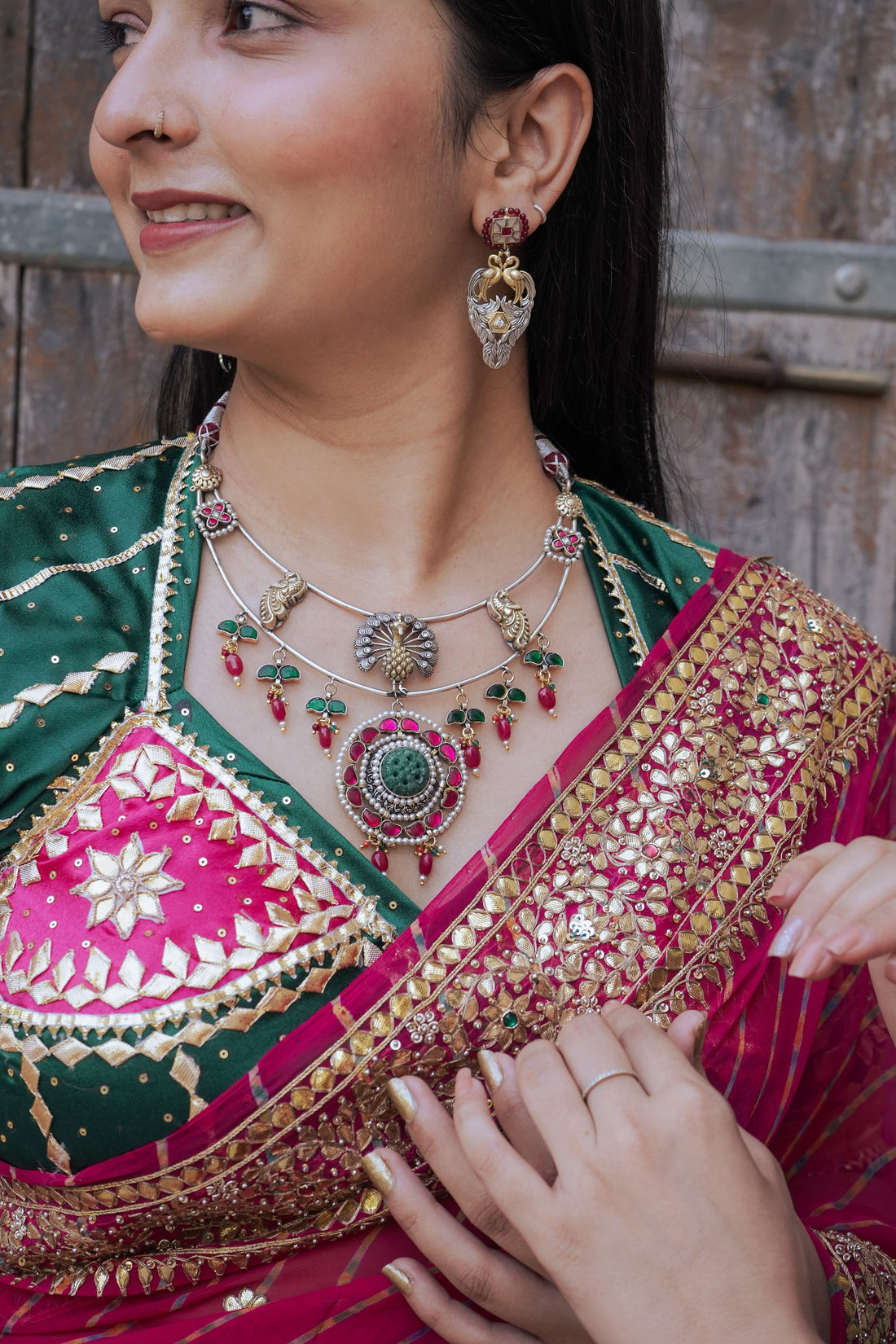 Silver Mayur Mahal Necklace