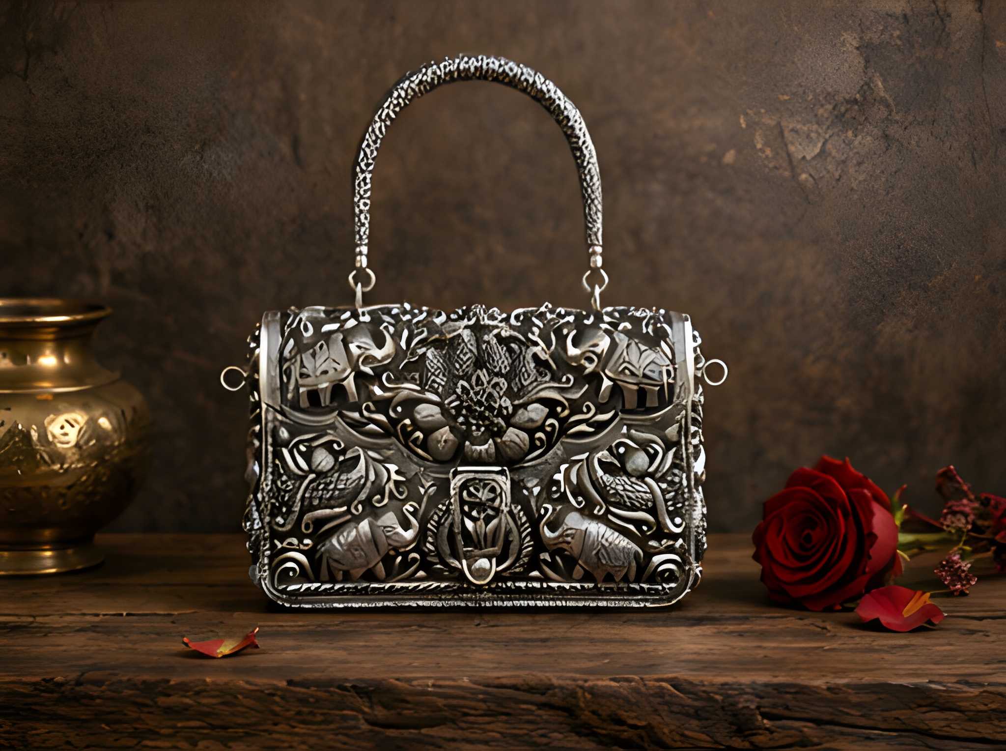 Silver Elephant Purse