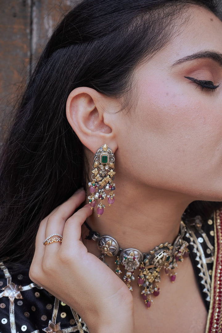 Silver Noorani choker