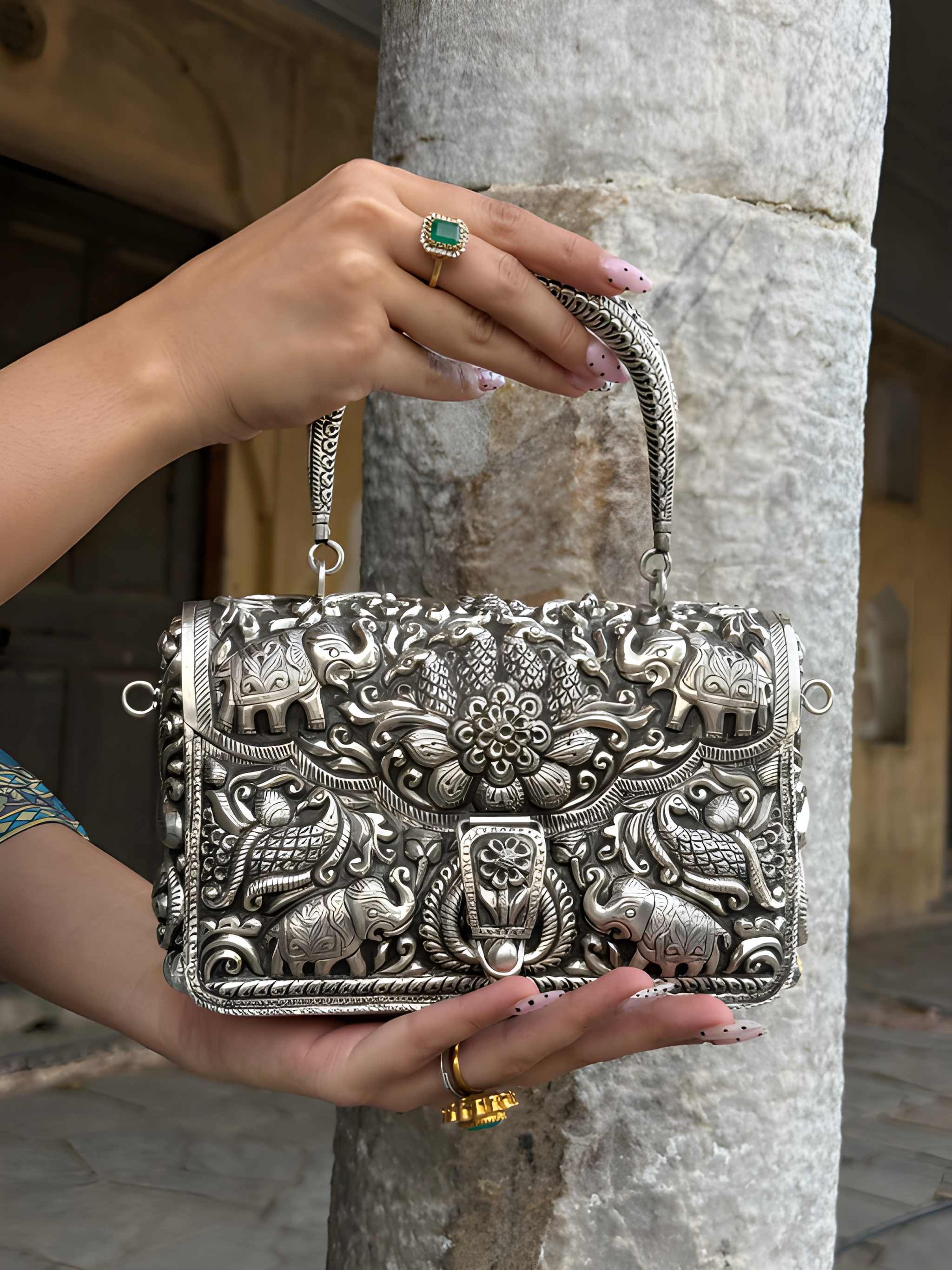 Silver Elephant Purse
