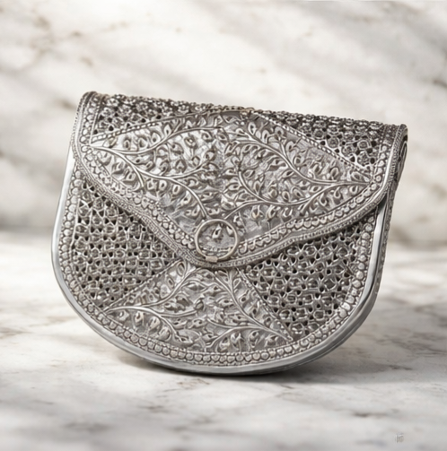 Silver Rajwadi Clutch