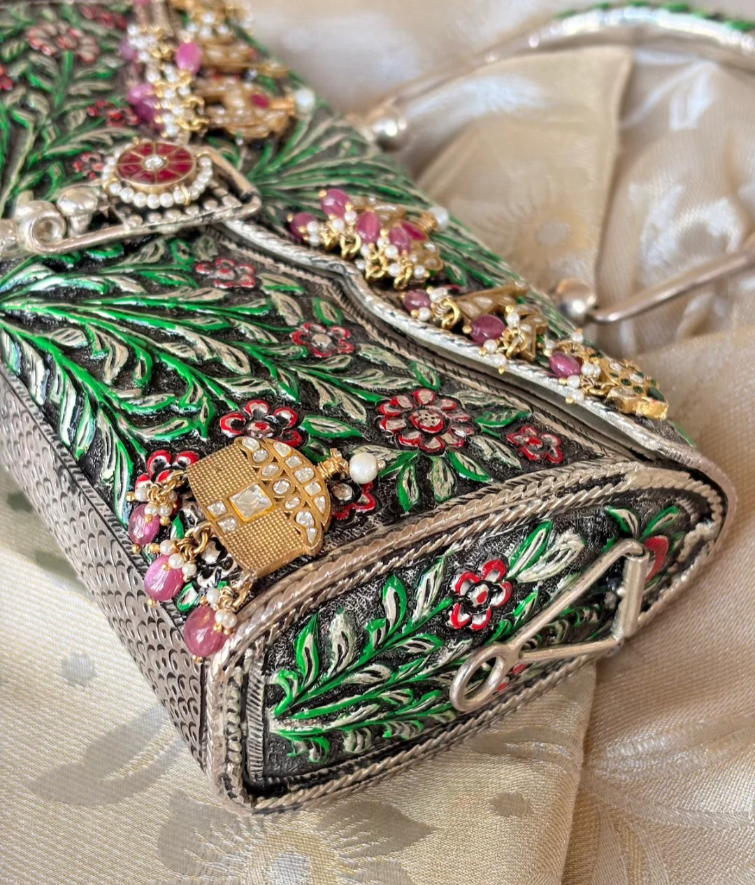 Silver Green Garden Purse