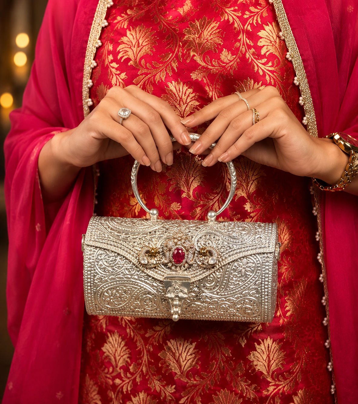 Noorani Silver Bag