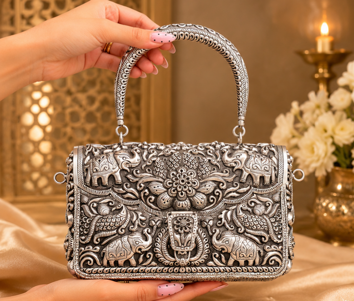 Silver Elephant Purse