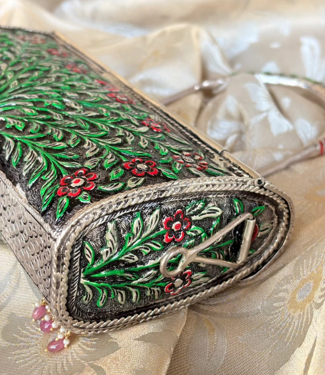 Silver Green Garden Purse