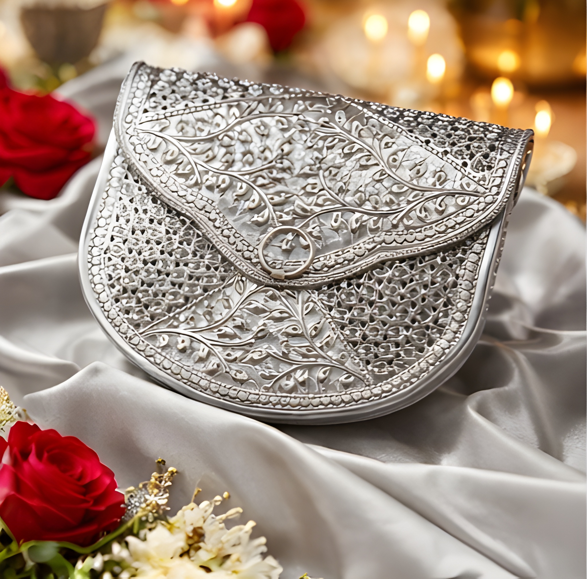 Silver Rajwadi Clutch