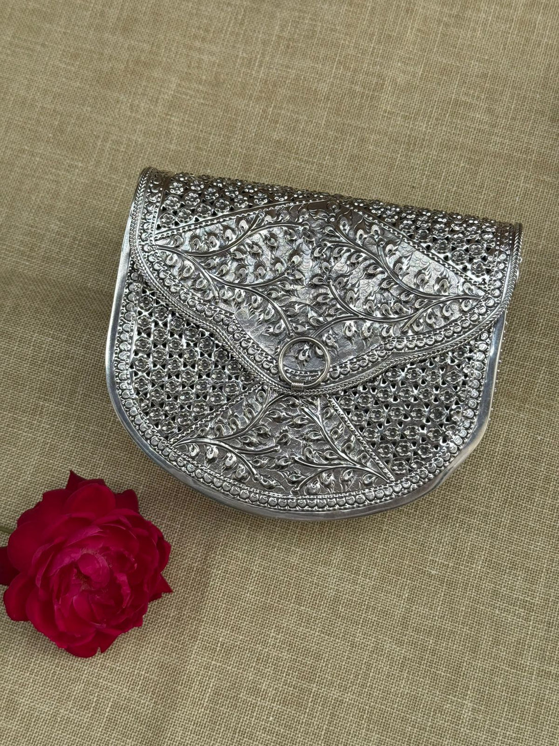 Silver Rajwadi Clutch