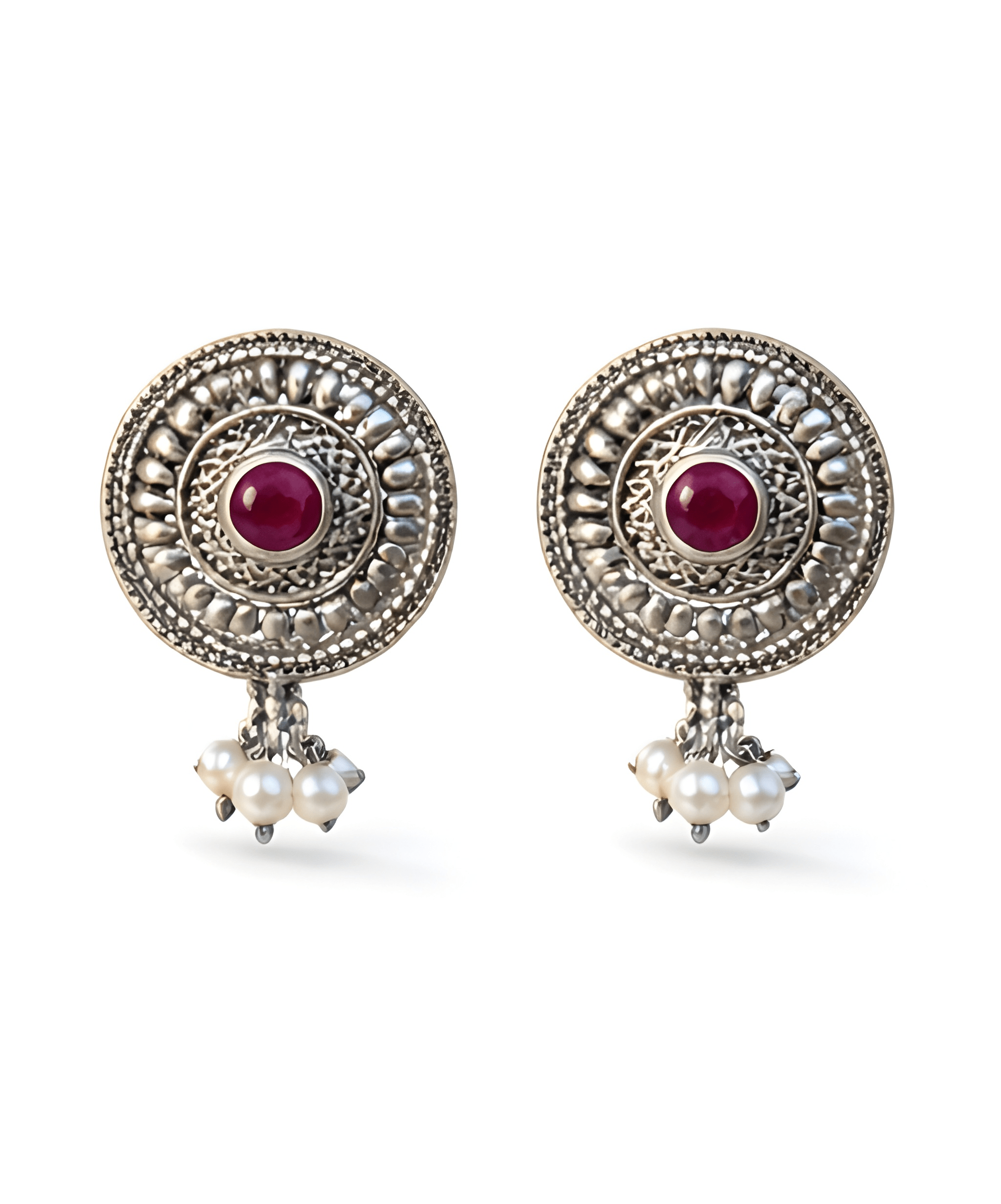 Oxidised Silver Stud Earrings