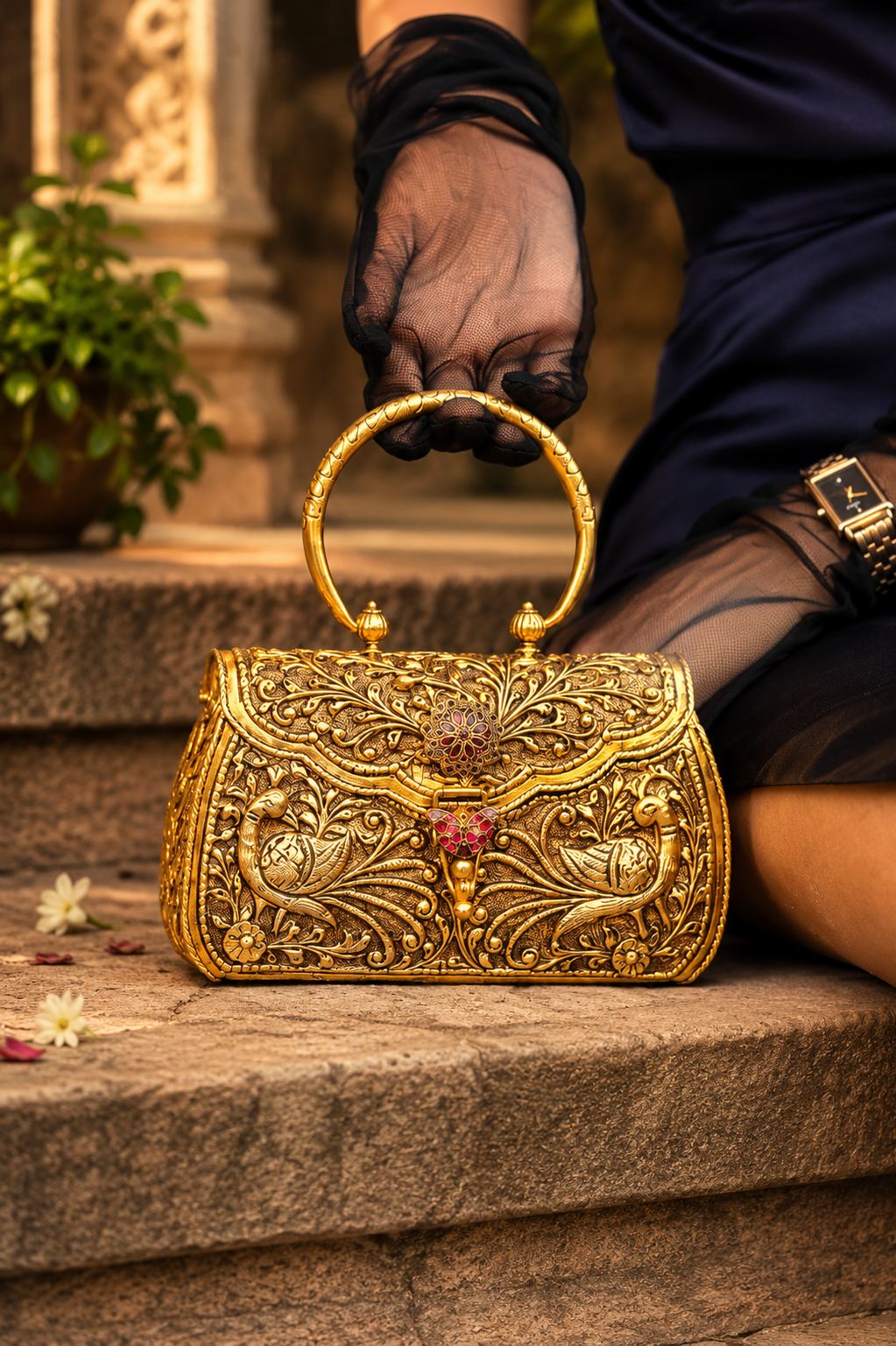 Golden Mayura Bag