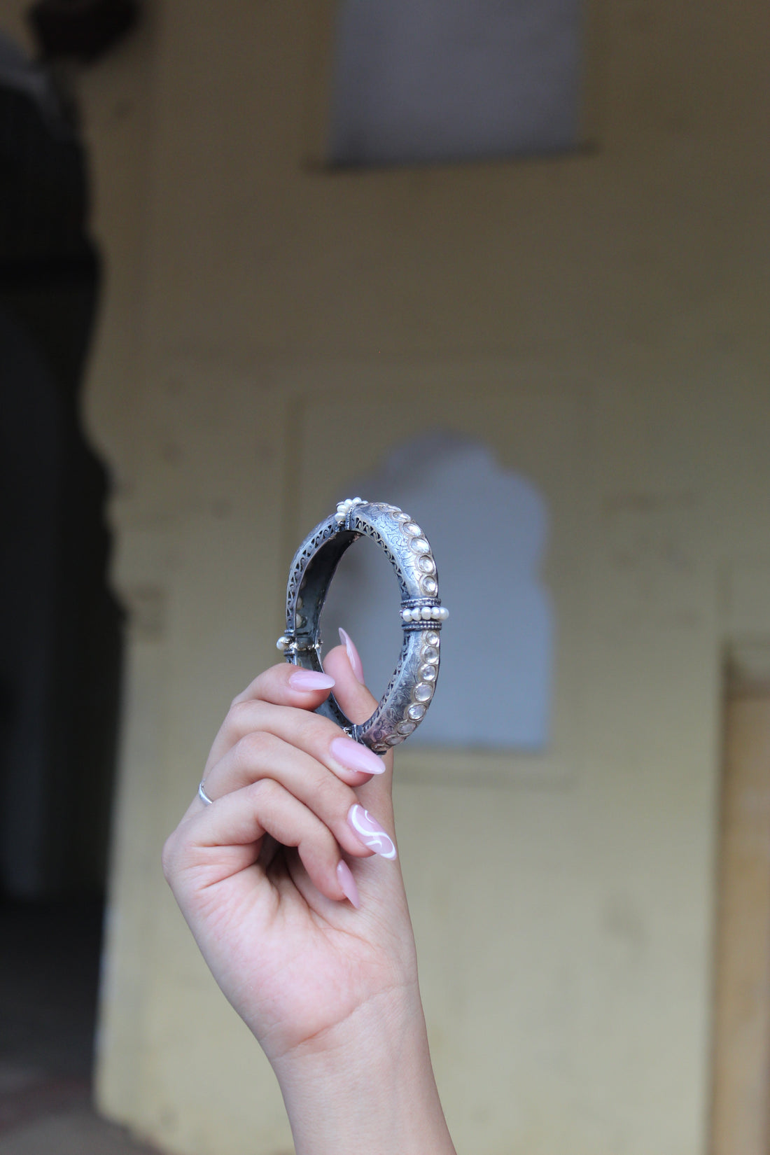 Silver Antique Oxidise Bangle