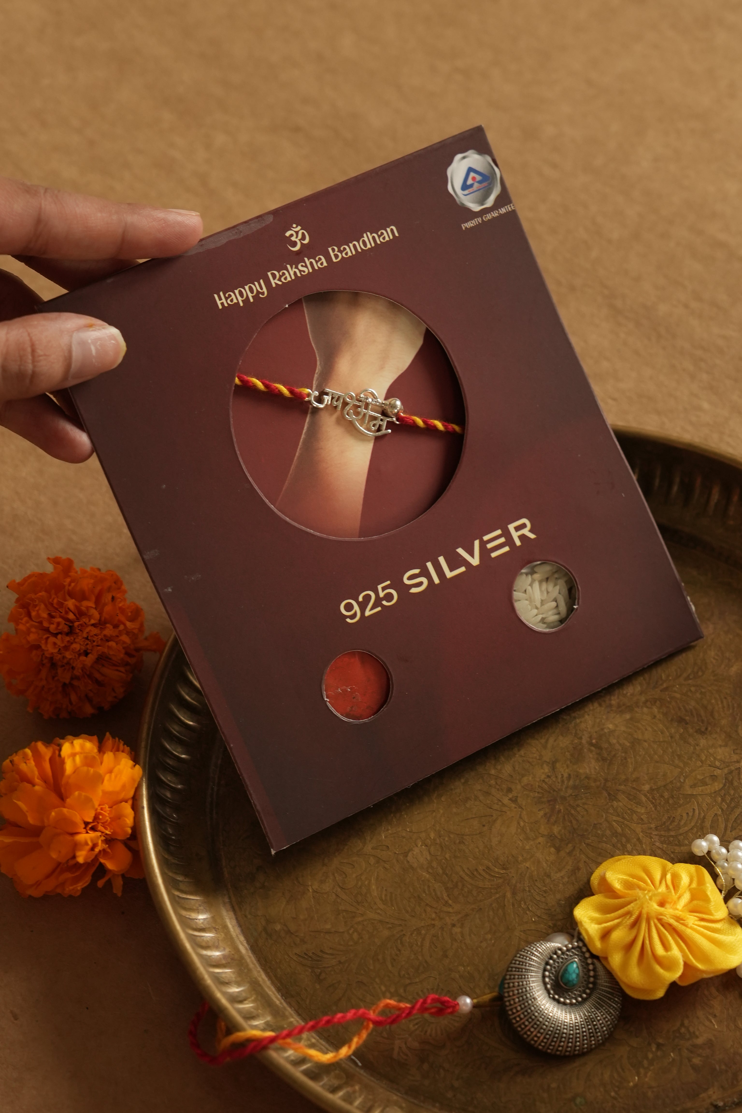 Silver Jai Shree Ram rakhi