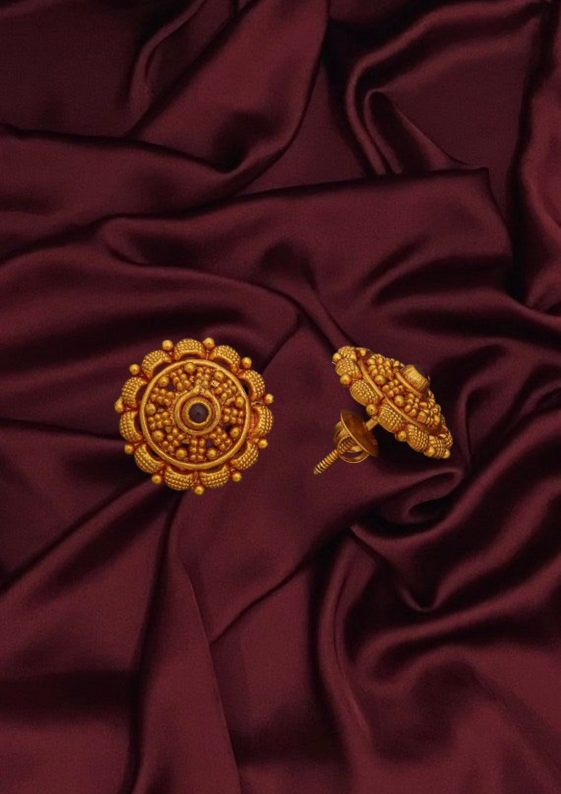 Long silver temple Necklace with spinal stone