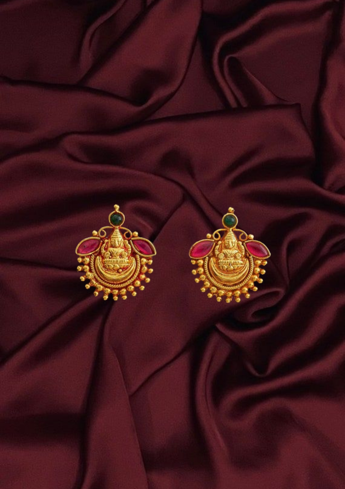 Heritage Silver Temple Necklace with Radha Krishna  Motifs