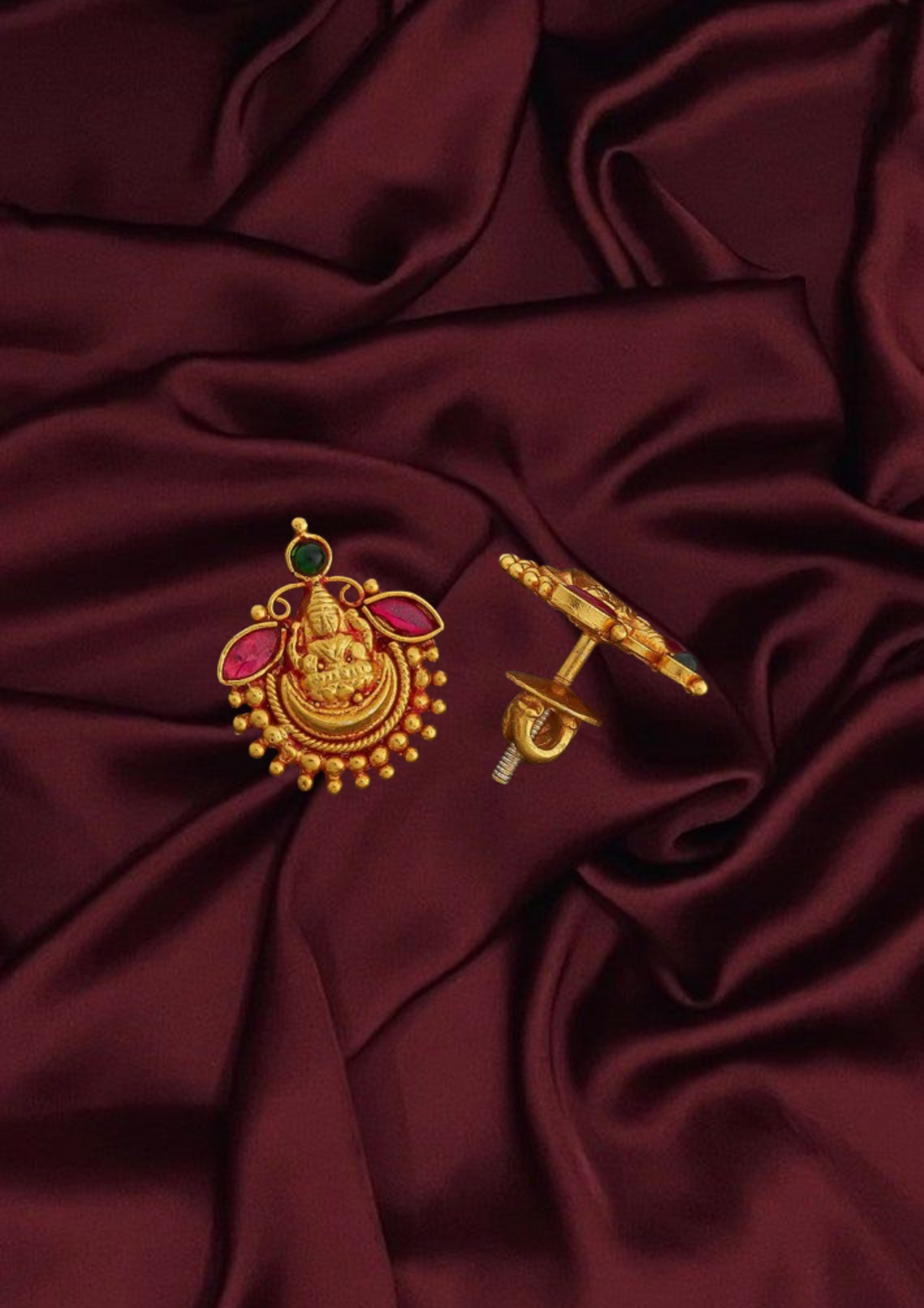 Heritage Silver Temple Necklace with Radha Krishna  Motifs