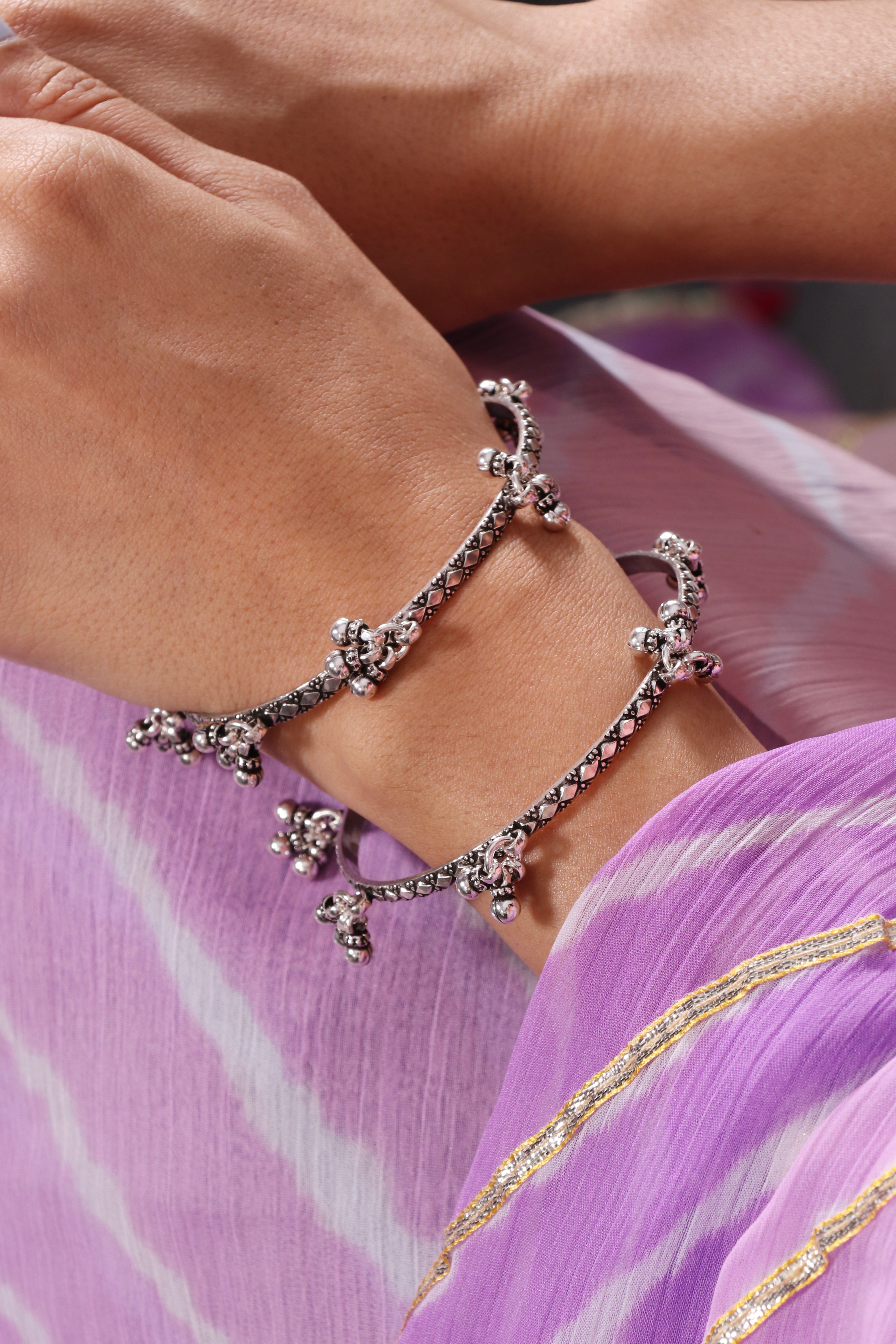 Silver Ghungroo Bangles
